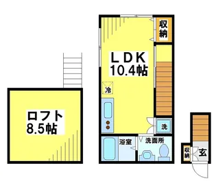 東京都府中市若松町1【アパート】の間取り