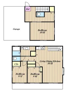 神奈川県厚木市戸田【一戸建】の間取り