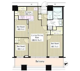 芝浦アイランド ケープタワー【35階】の間取り