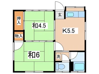 亀田アパ-ト【1階】の間取り