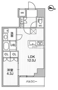コンフォリア・リヴ千住【13階】の間取り