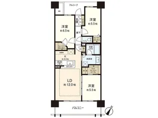 パークホームズ仙台中央【9階】の間取り