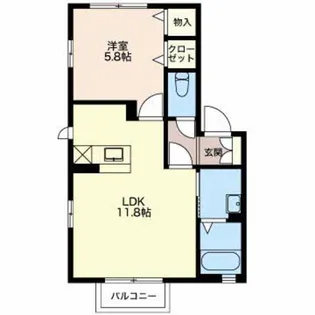 シャーメゾン高田 D【1階】の間取り