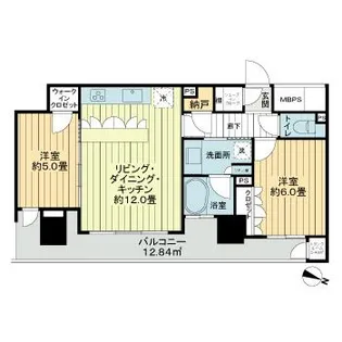 ライオンズタワー勾当台通【15階】の間取り