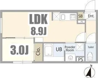 リーデンス名古屋駅西【3階】の間取り