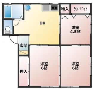 モウリハイツI【2階】の間取り