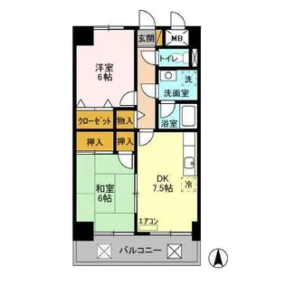 スカイヒルズ我孫子【5階】の間取り