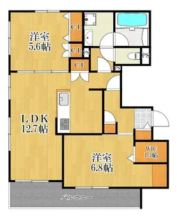 クラヴィスコート元住吉【1階】の間取り