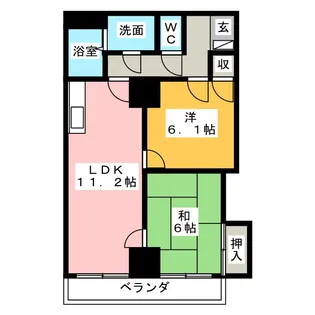 ホリホックイン萩丘【2階】の間取り