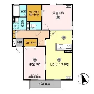 プリムローズ B【2階】の間取り