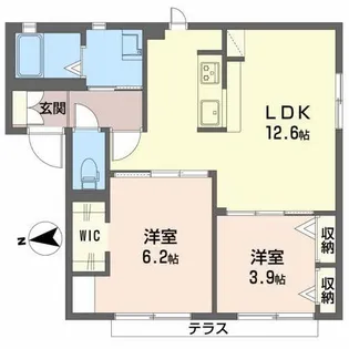 インペリアル北本町【1階】の間取り