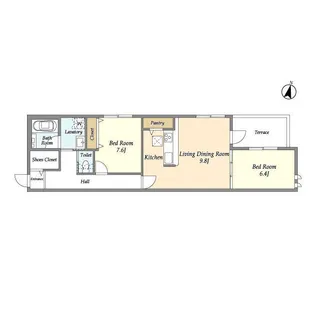 エスパシオ六条【1階】の間取り