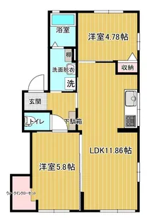 コモードK B棟【1階】の間取り