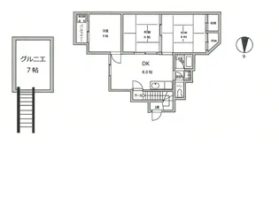 南雪谷1丁目 車庫付アパート【2階】の間取り