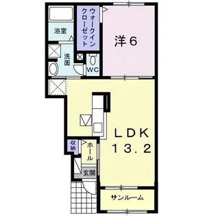 グランデ・ソーレ K【1階】の間取り