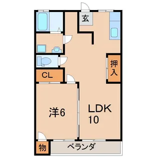 コーポ金子A【1階】の間取り