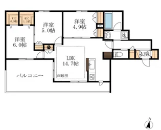ラ フルールクロレ【2階】の間取り