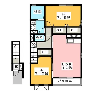 Wit‘s Fujiyama B【2階】の間取り
