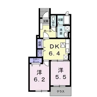 プランタンB【1階】の間取り