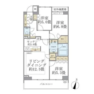 プラウド代々木初台【4階】の間取り