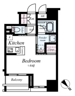 クレイシア日本橋水天宮前【9階】の間取り