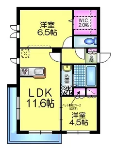 ル シュペリエールB【2階】の間取り