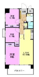 クロワサンス【3階】の間取り