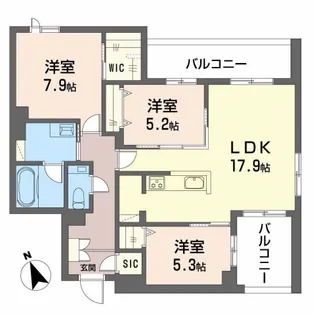 クレイエール【3階】の間取り