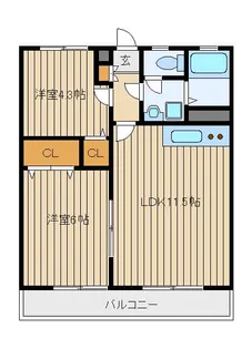 クレストエム【1階】の間取り