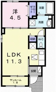 ファンド今宿II【1階】の間取り