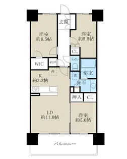 プラウド新潟米山【11階】の間取り