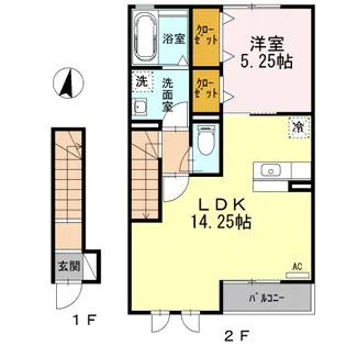 ファミール村松原【2階】の間取り