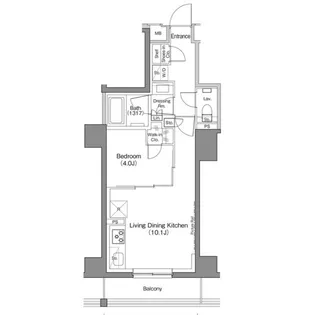 ザ・パークハビオ神楽坂香月【5階】の間取り