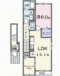 モンレーヴみのり【2階】の間取り