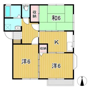 イーズアパートメント B棟【2階】の間取り
