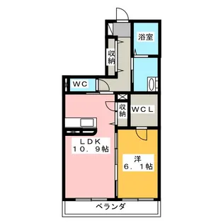 ボヌール楽田駅東【2階】の間取り