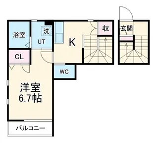 Bonheur中浦和A棟【2階】の間取り