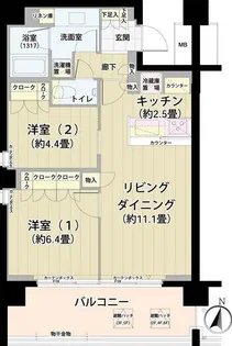 ガーデニエール砧レジデンス【2階】の間取り