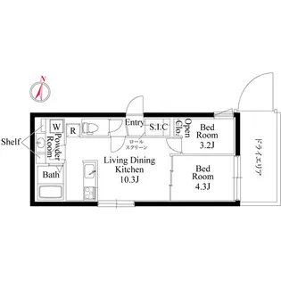 CASA PIAZZA 桜新町【1階】の間取り
