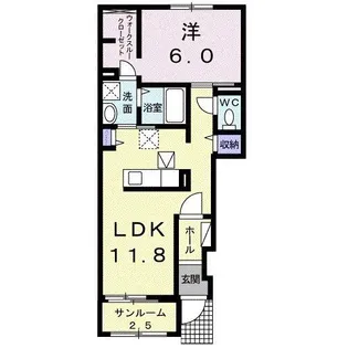 メルベーユ 壱番館【1階】の間取り