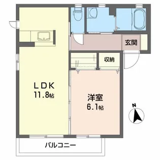 クラージュII【1階】の間取り