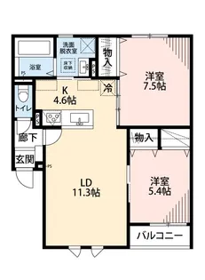 グローリオ伊勢【1階】の間取り