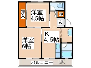 ビレッジハウス下島第二1号棟【2階】の間取り