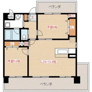クリムゾン博多II【2階】の間取り