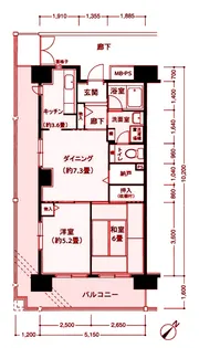 フロール山田町第2【6階】の間取り