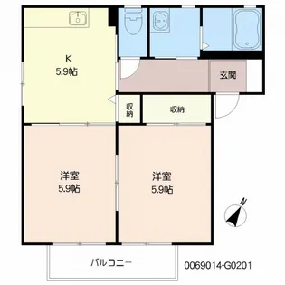 レガート外町 G棟【2階】の間取り