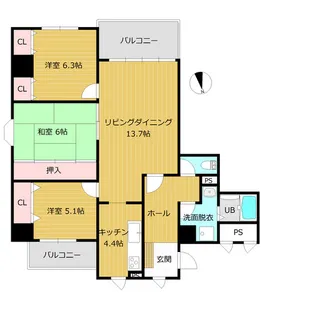 アーデルテラス愛宕【2階】の間取り