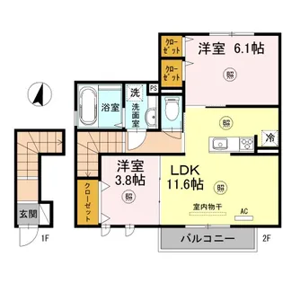 ウィット垂水II【2階】の間取り