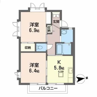 メゾン・オルム【1階】の間取り