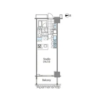 コンフォリア新宿イーストサイドタワー【3階】の間取り